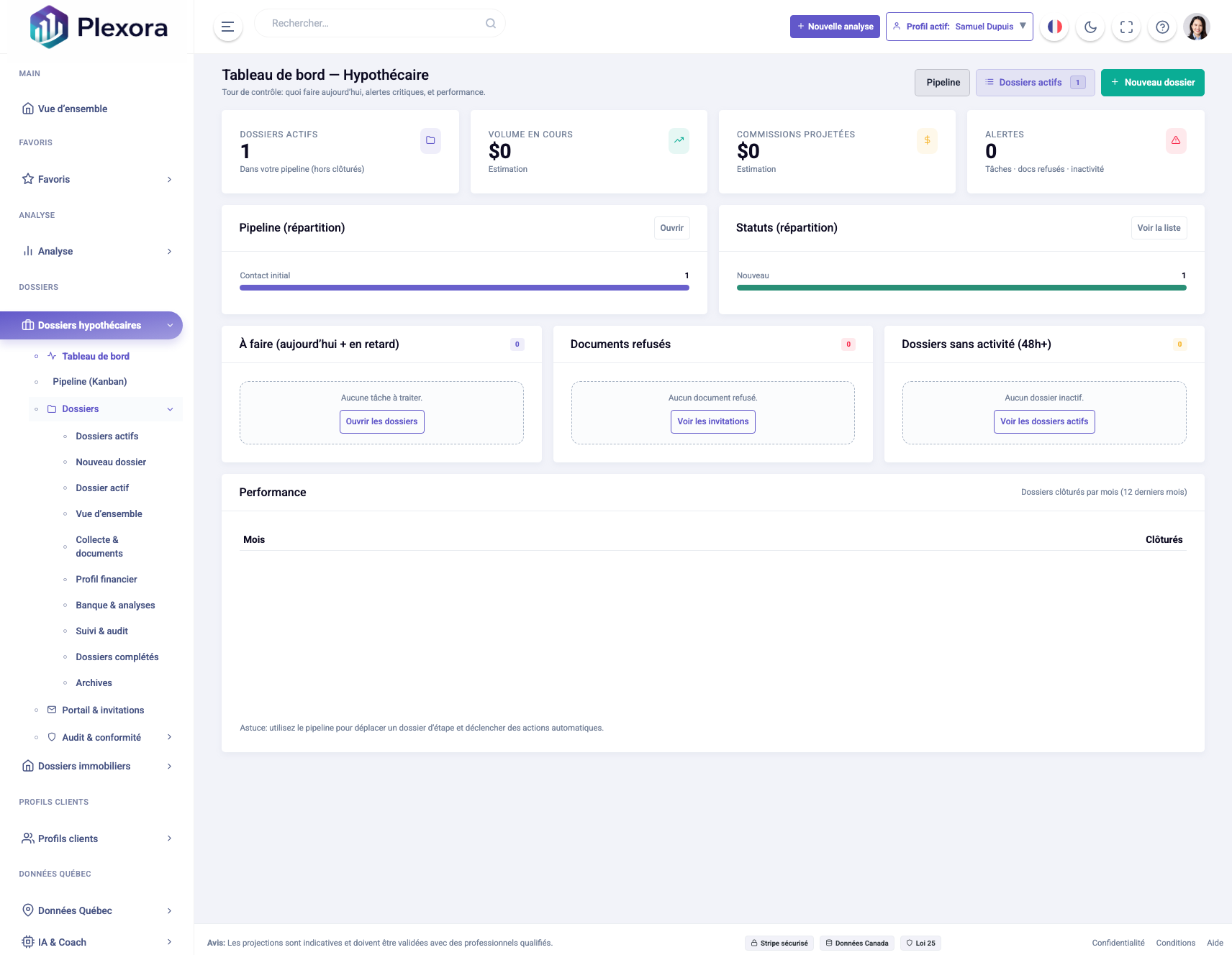Workflow dossiers hypothécaires